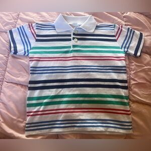 Vintage Healthtex Kids Polo Shirt - Red, Green, Blue Stripes